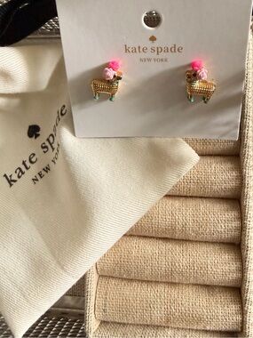 kate spade ♠️ Penny the Pianata earrings with Pink & Turquoise accents🌸